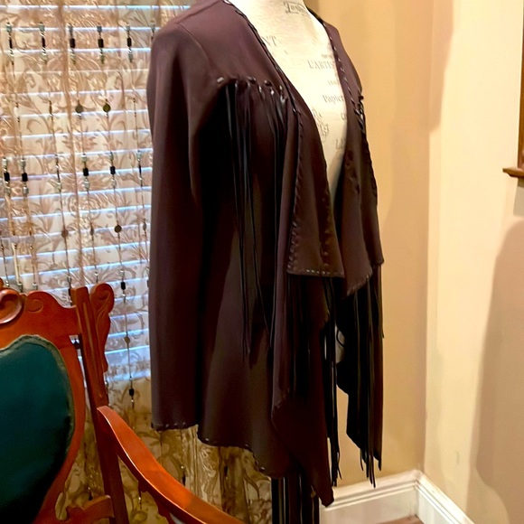 S  ARIAT S Ladies Western LongSleeve Cardigan with Long Fringe V-Front opening - Picture 17 of 17